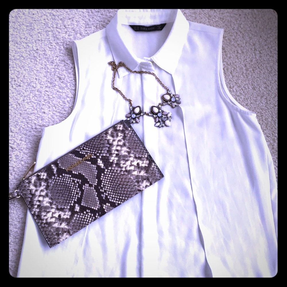 Zara White Button Down Blouse